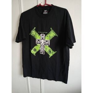 WWE mens y2k vintage D GENERATION TRIPP H cross tee black green Shawn Michaels